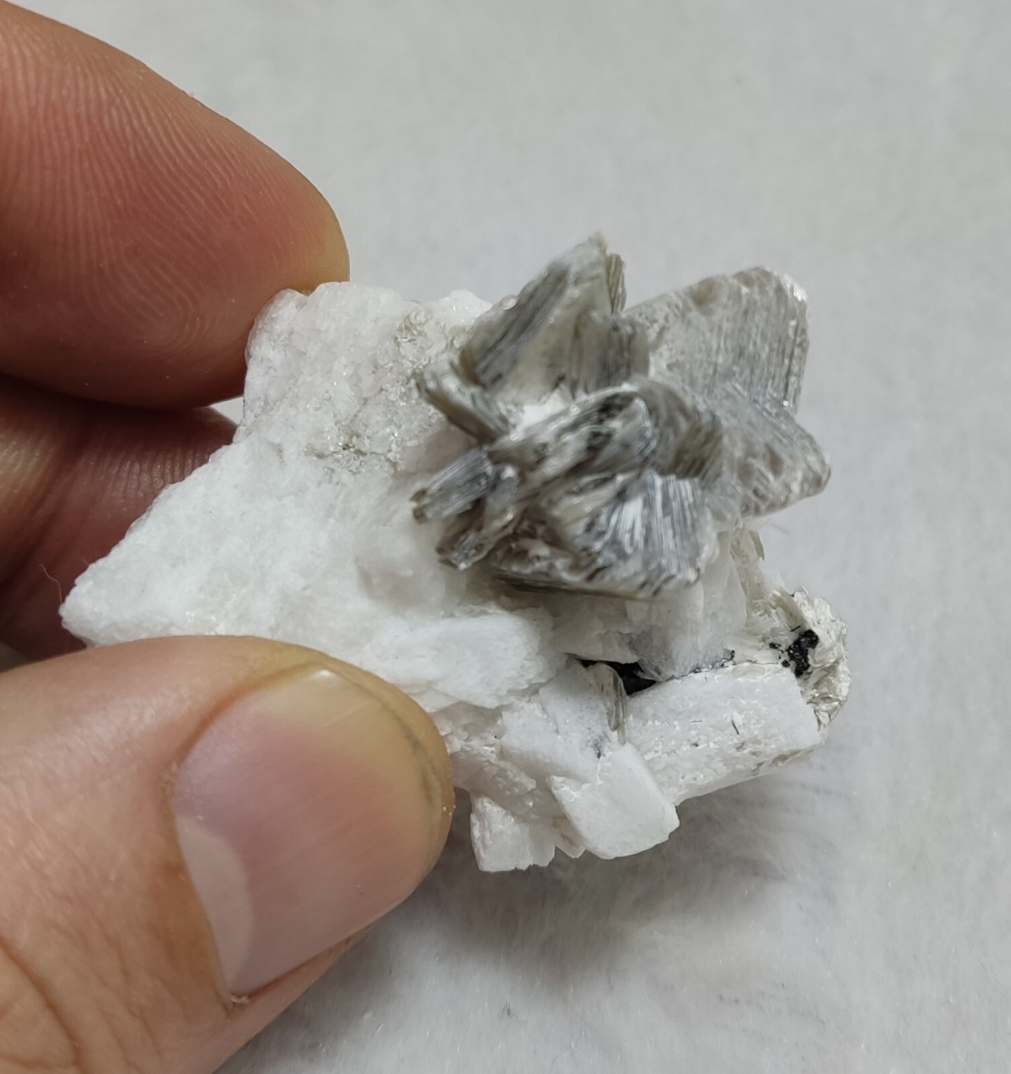 An Aesthetic combo specimen of feldspar, Tourmaline, muscovite 31 grams