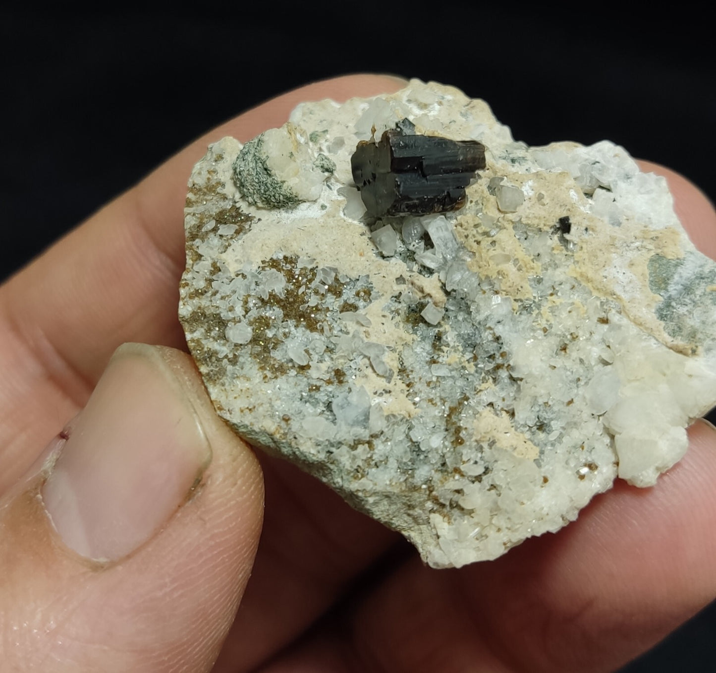 An amazing crystal specimen of dark brown Vesuvianite on matrix 27 grams