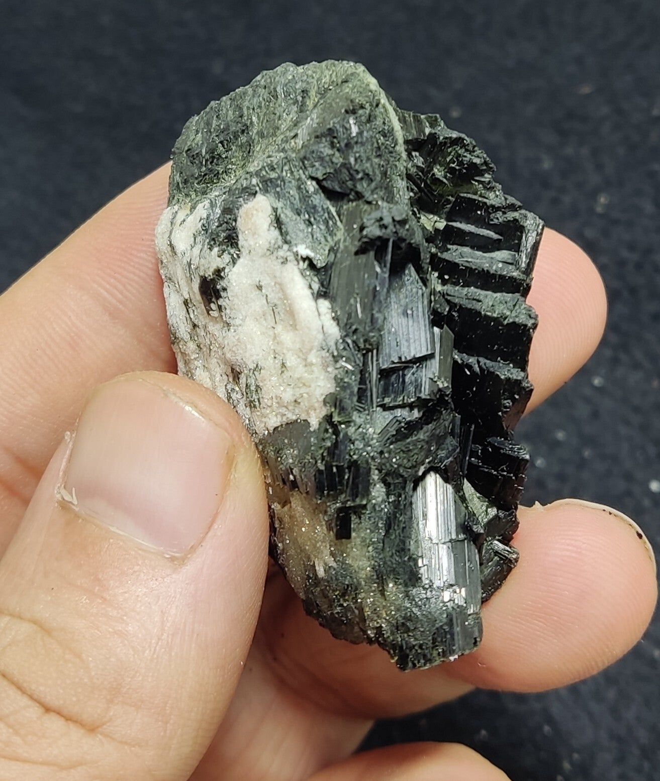 An aesthetic specimen of terminated aegirine crystal cluster 55 grams