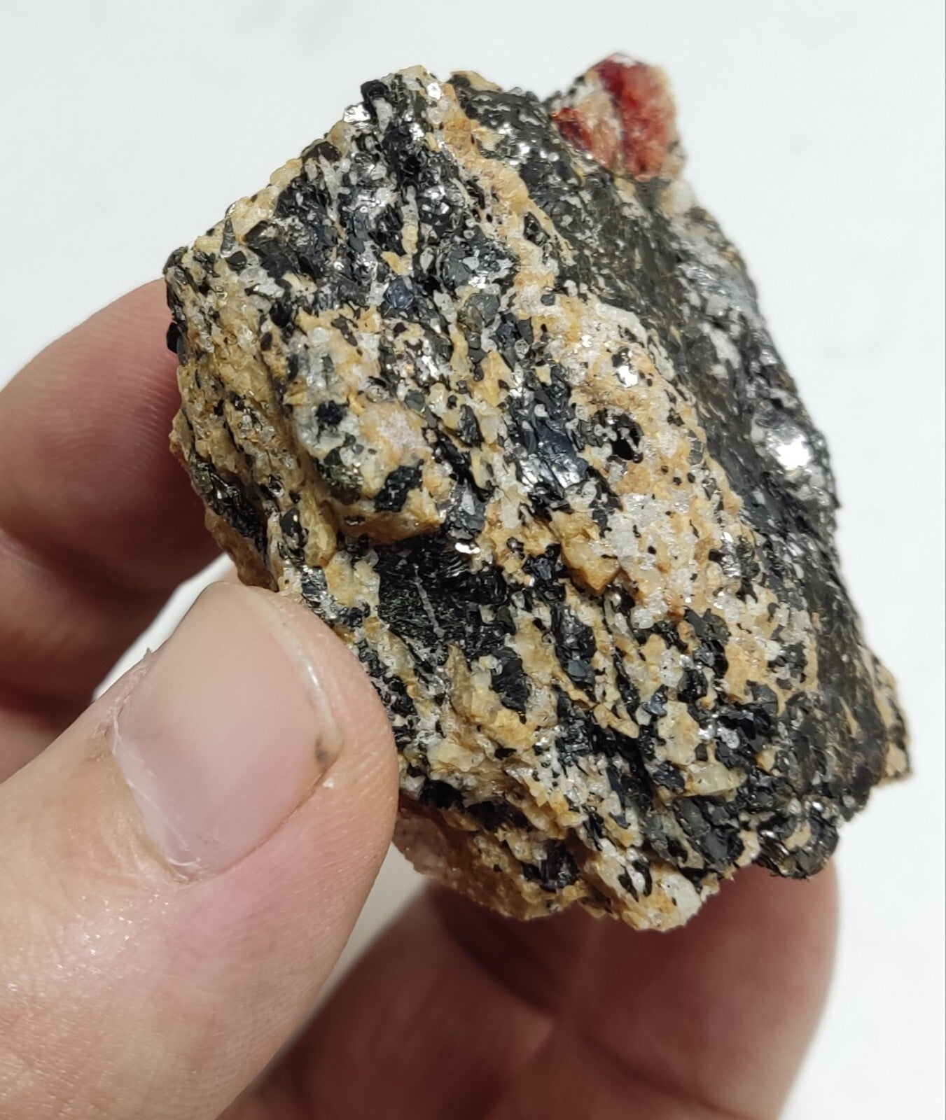 An Aesthetic specimen of zircon crytsals with biotite 130 grams