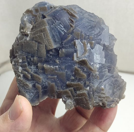An amazing specimen of cubic dark bluish color Fluorite 495 grams