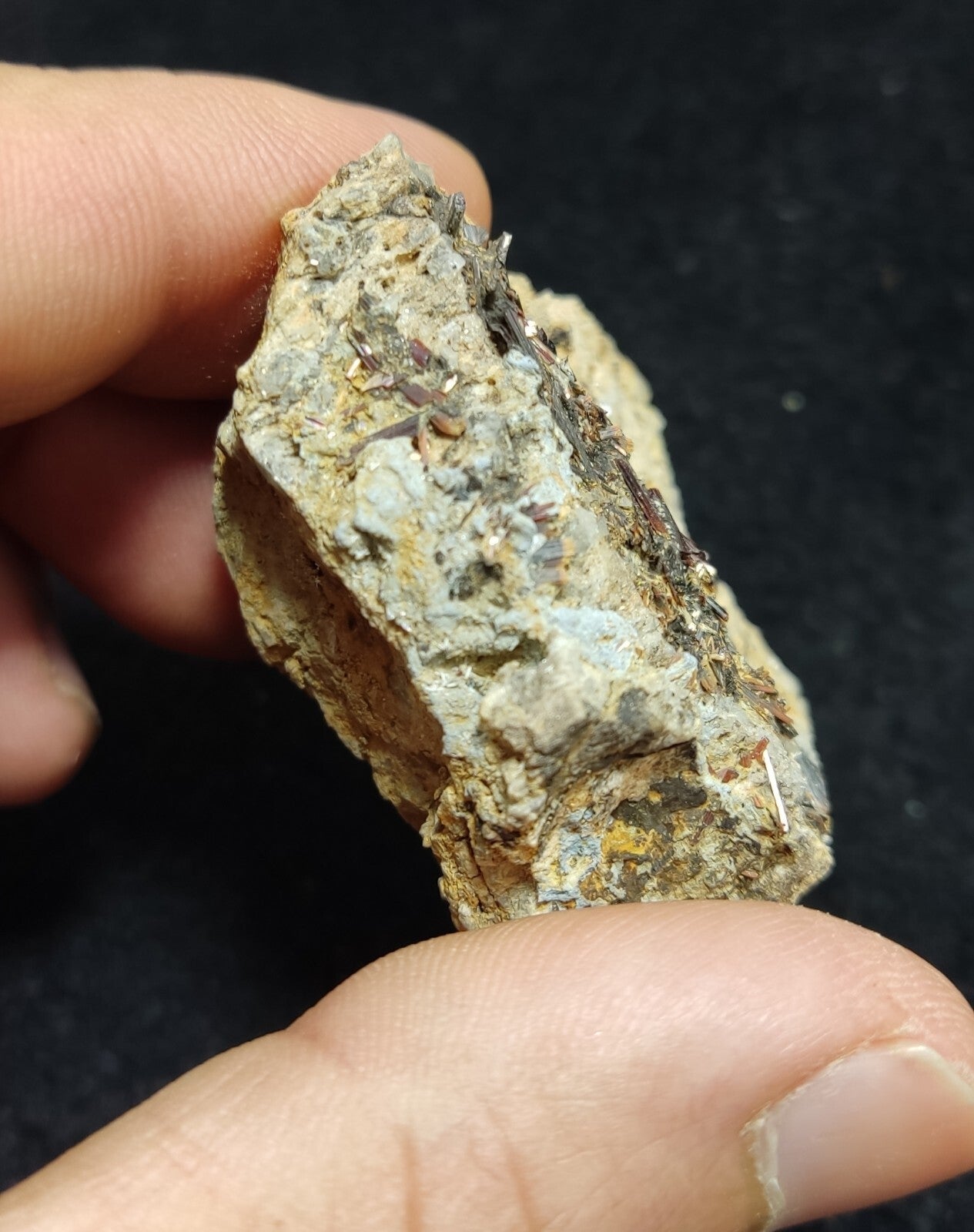 An Aesthetic Natural specimen of rutile crystals on matrix 48 grams