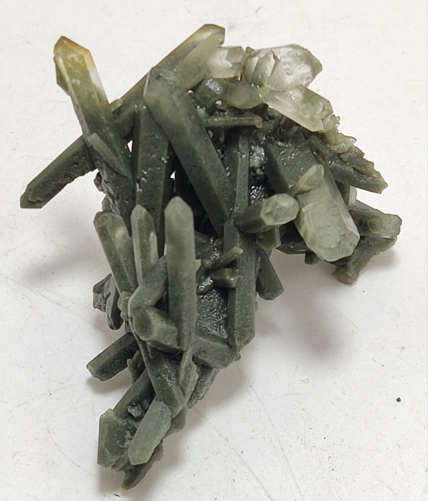 An Aesthetic miniature/thumbnail terminated chlorite Quartz cluster 16 grams