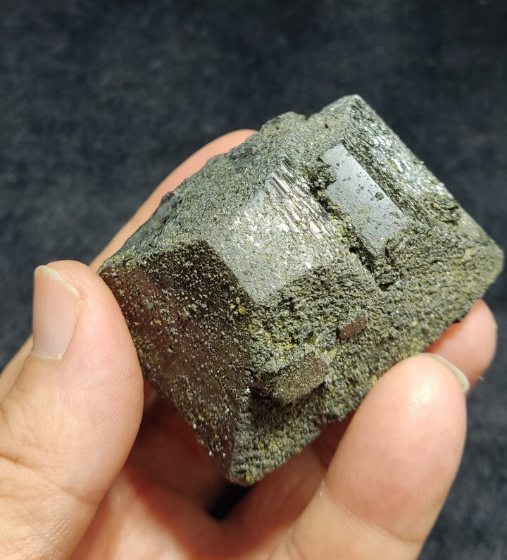 Dark Green Lusterous Epidote Crystal 226 grams