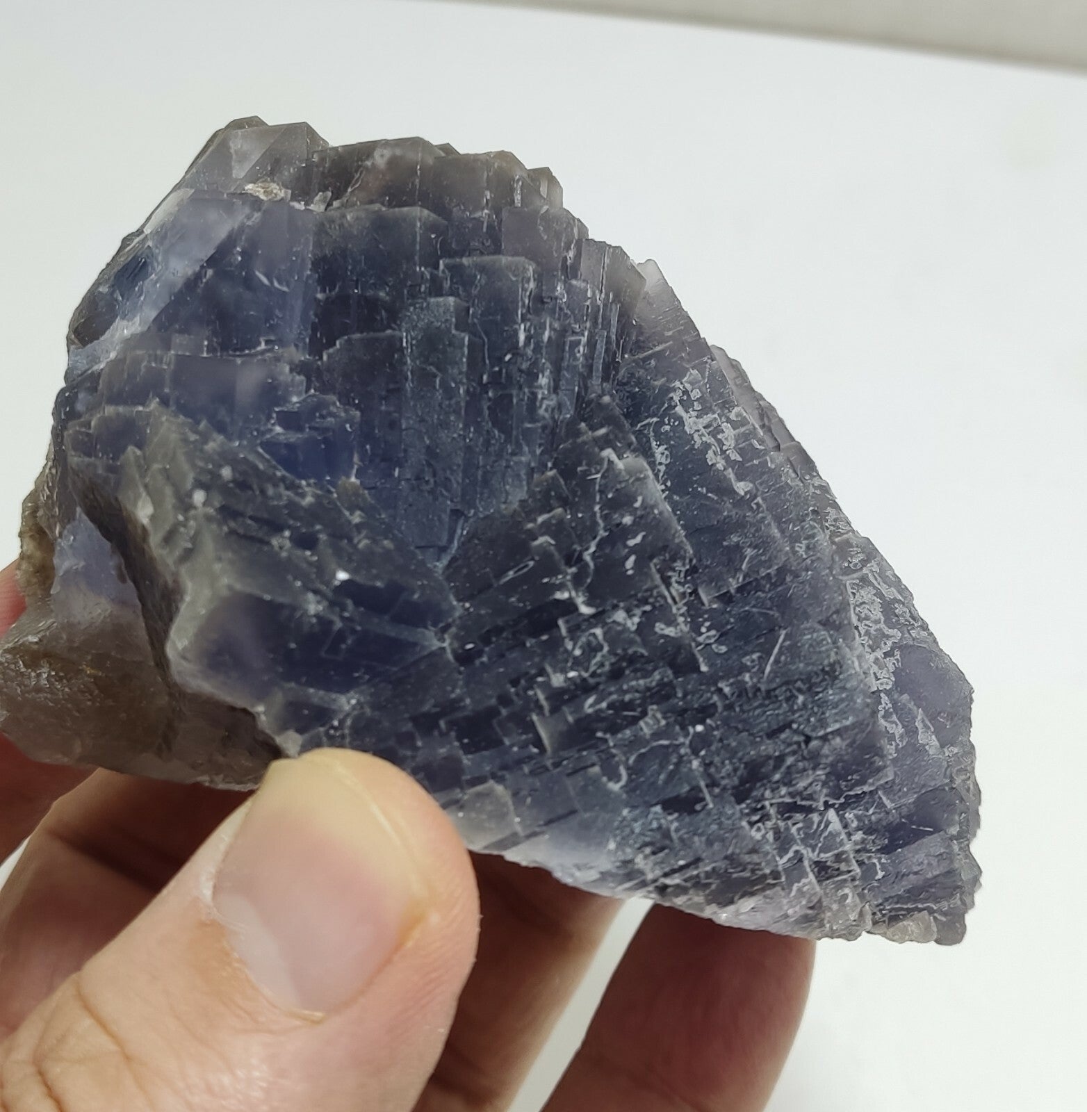 An amazing specimen of cubic dark purplish color Fluorite 433 grams