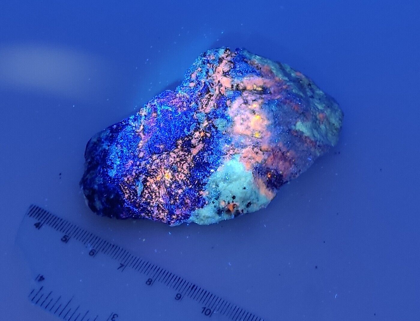 An Aesthetic specimen of fluorescent Lazurite with Pyrite 128 grams