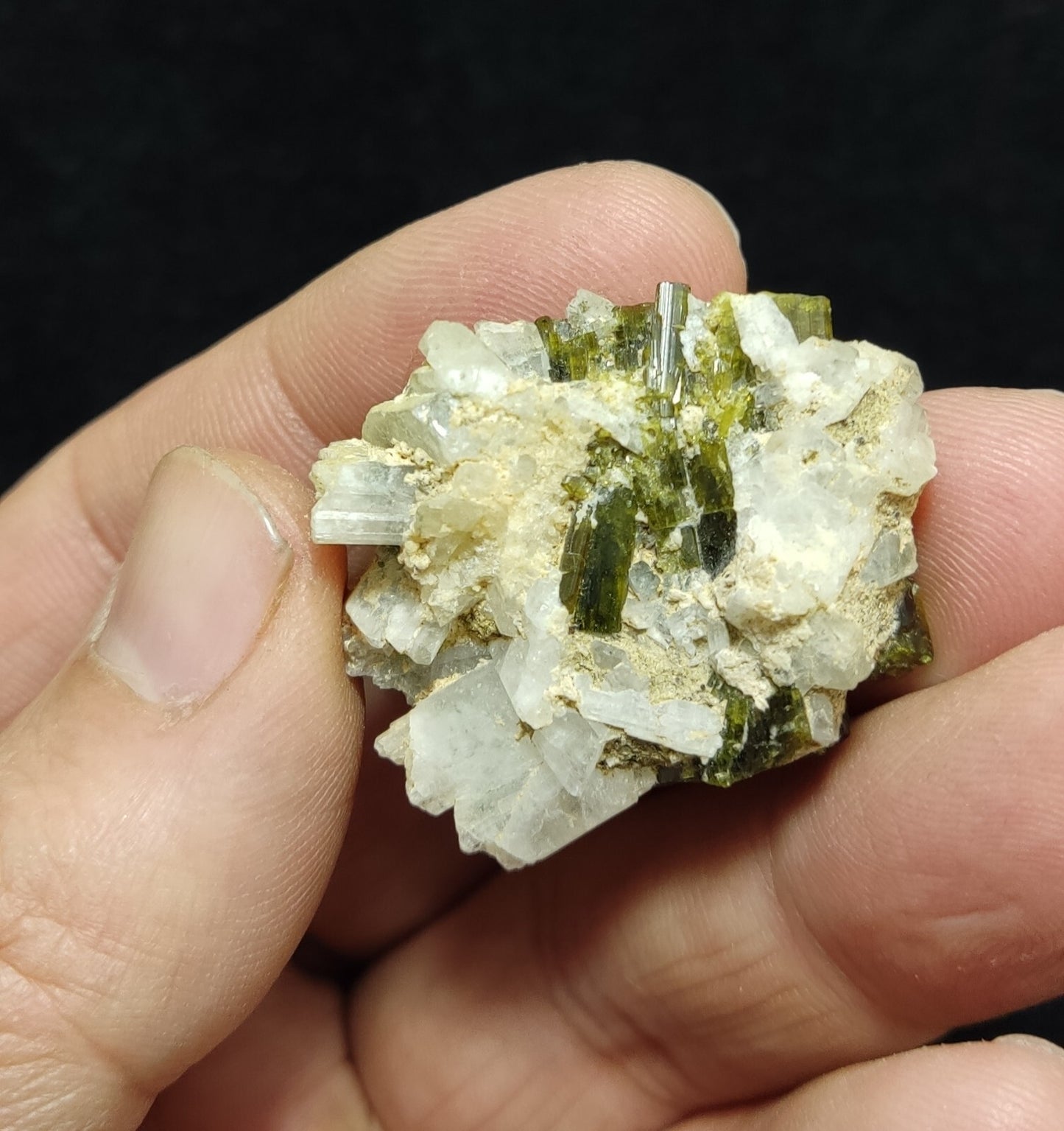 An Aesthetic Naturally terminated specimen of epidote with quartz 16 grams