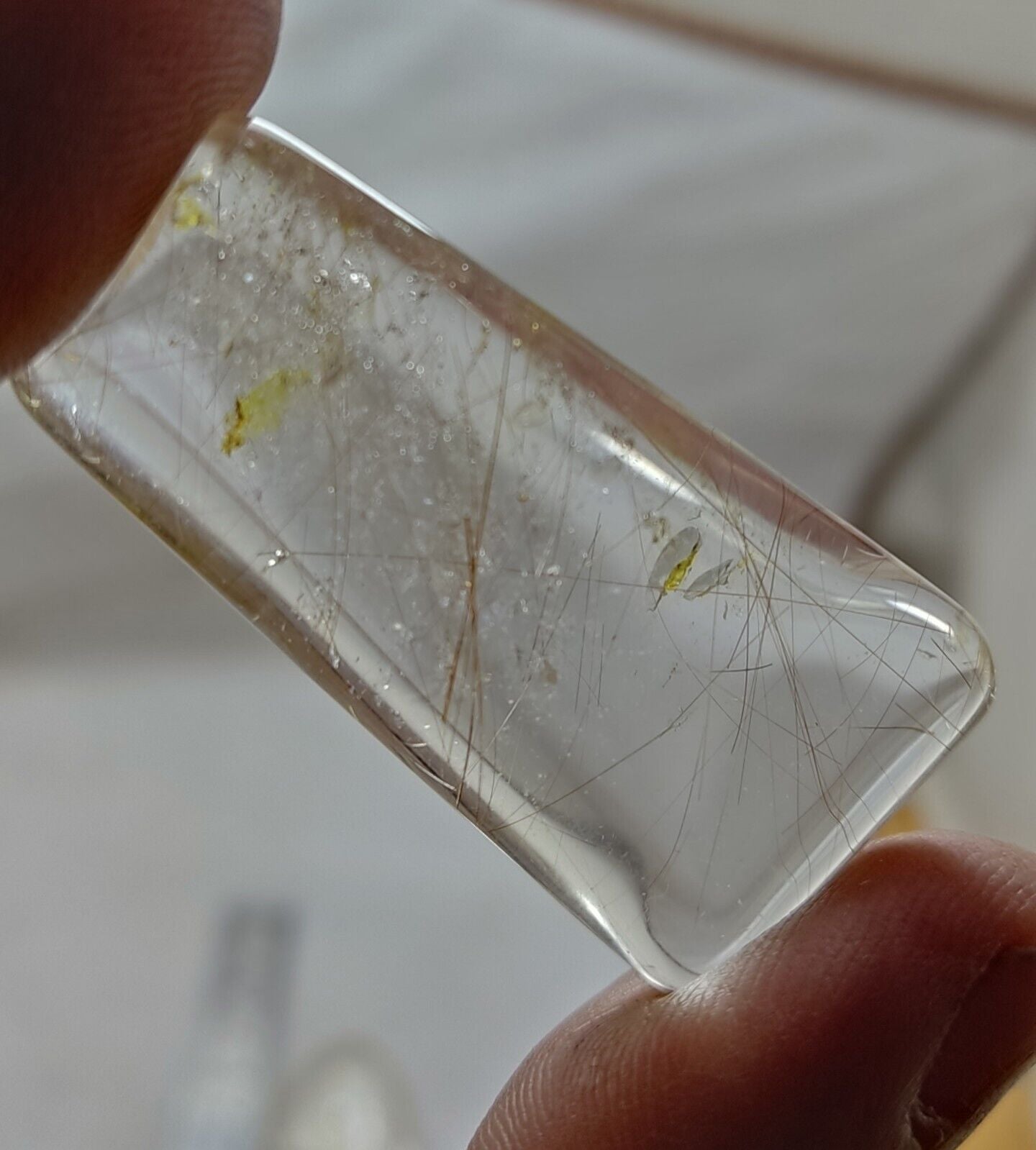 An amazing collection of 2 Rutilated polished quartz tumbles 46 grams