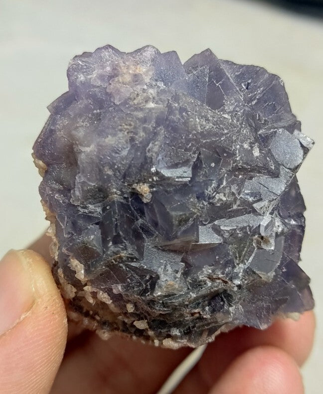 Natural Purple Fluorite with Calcite 124 grams