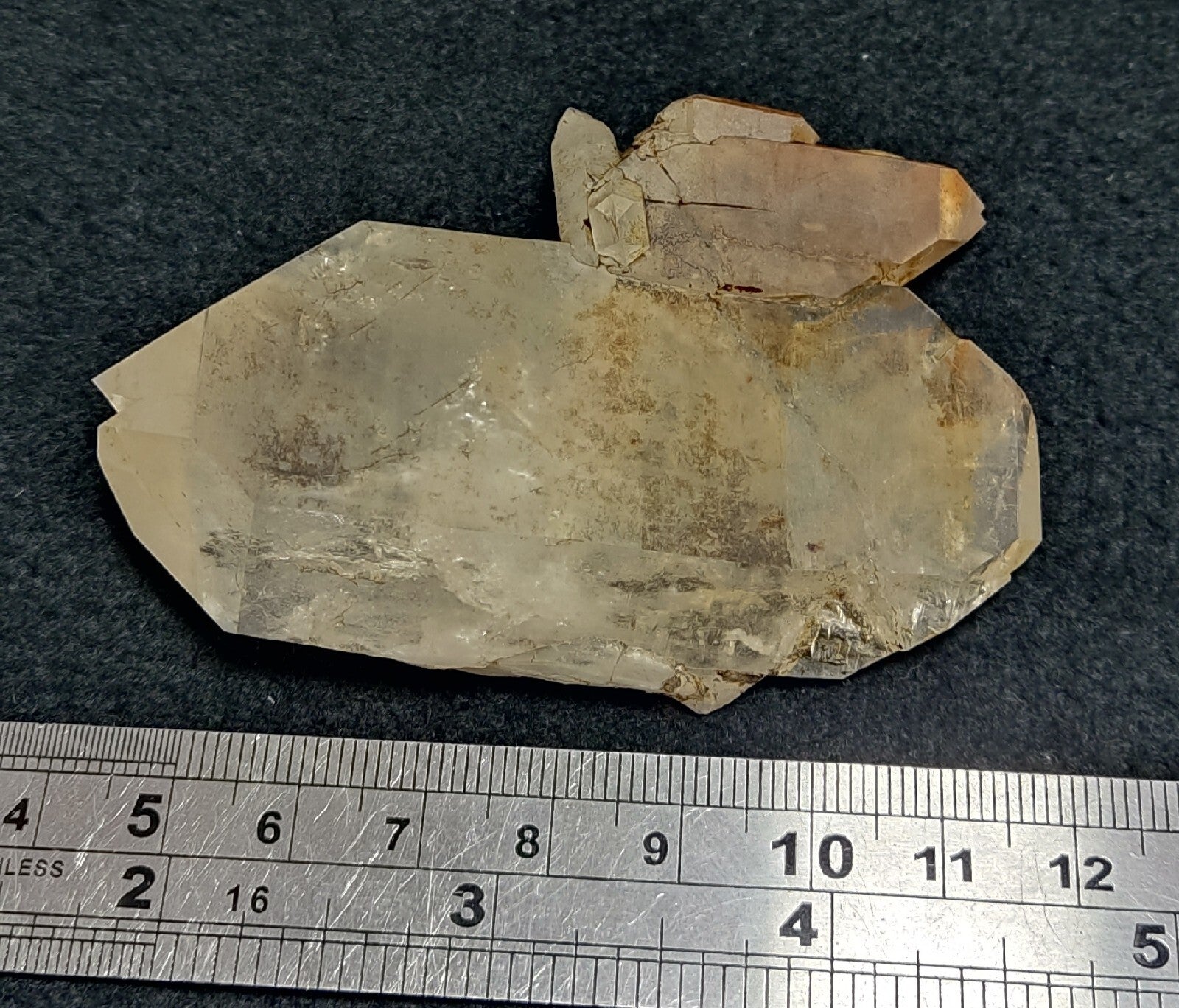 Chlorite/iron quartz crystal Natural floater tabular double terminated  85 grams