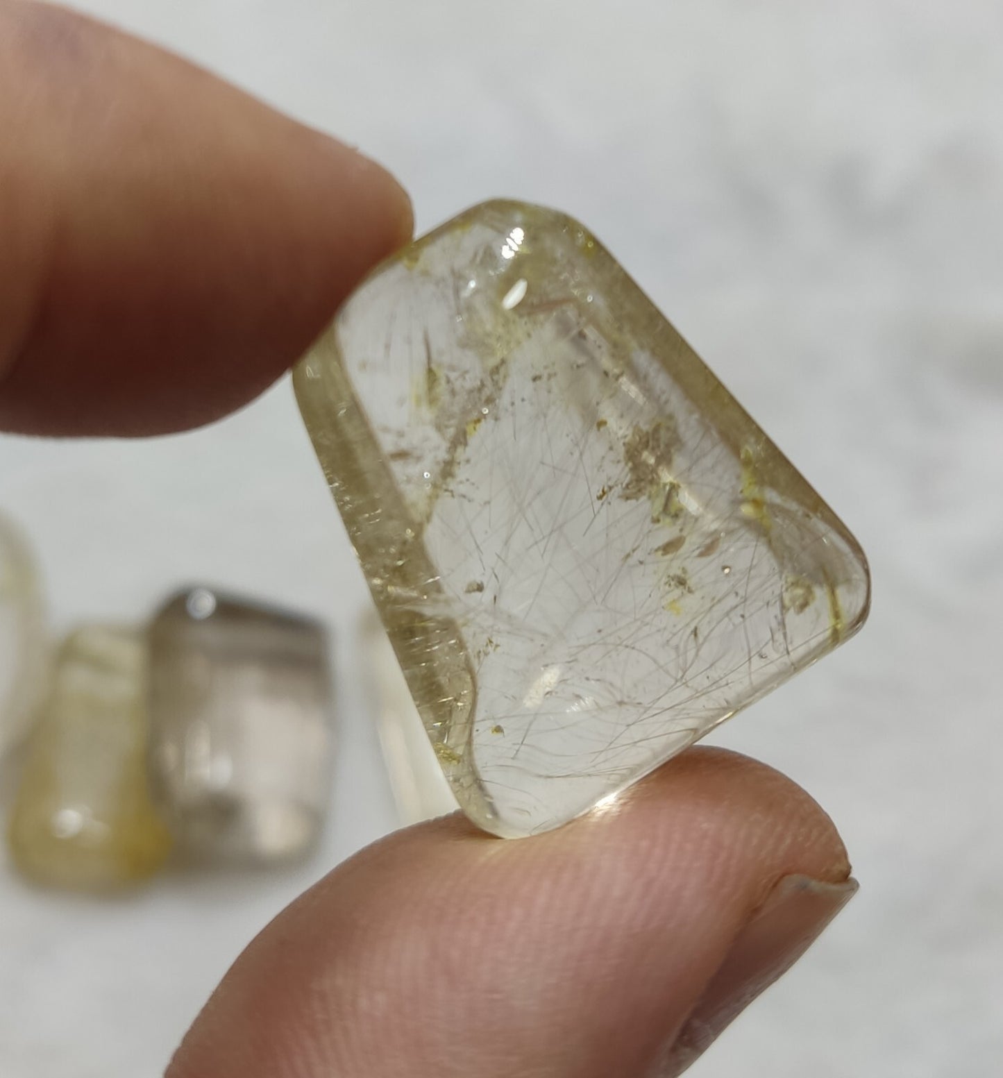 An amazing lot of Rutilated polished quartz tumbles 53 grams