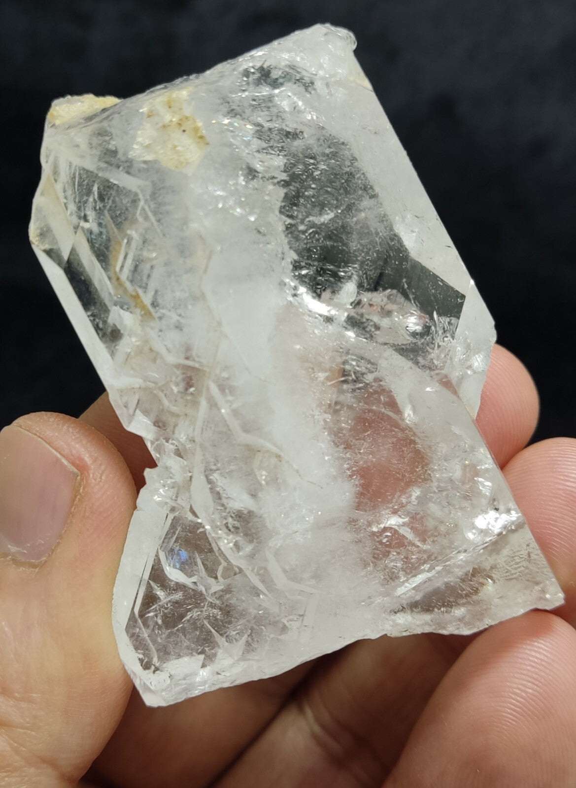 An amazing specimen of terminated faden Quartz crystal 73 grams