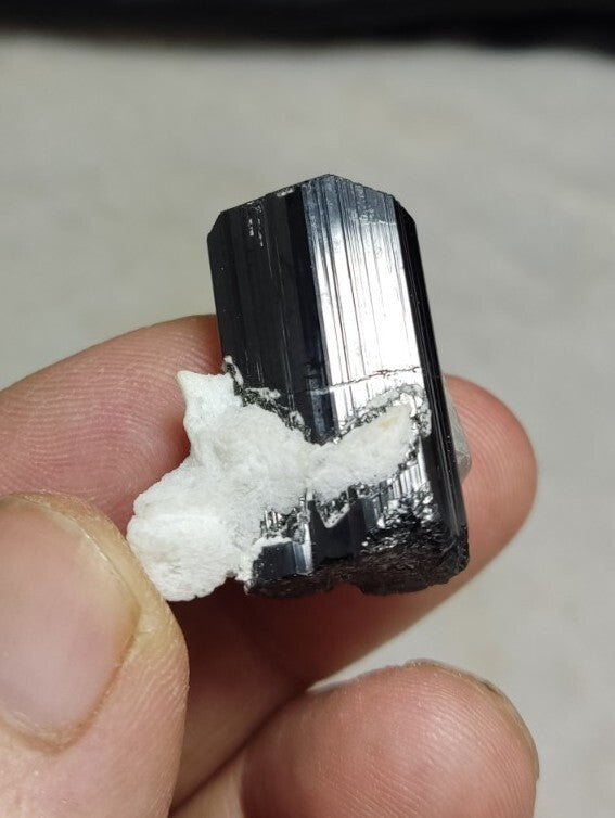 Black Tourmalines Crystal with Quartz And Albite 15 grams