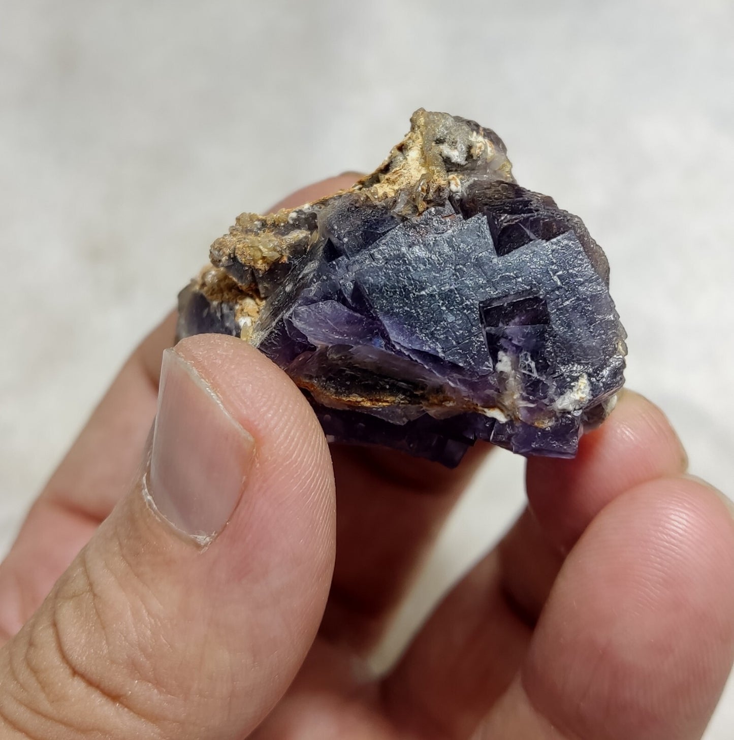 Small Purple Fluorite With Calcite 46 grams