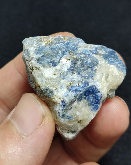 An Aesthetic specimen of fluorescent lazurite on matrix with pyrite 44 grams