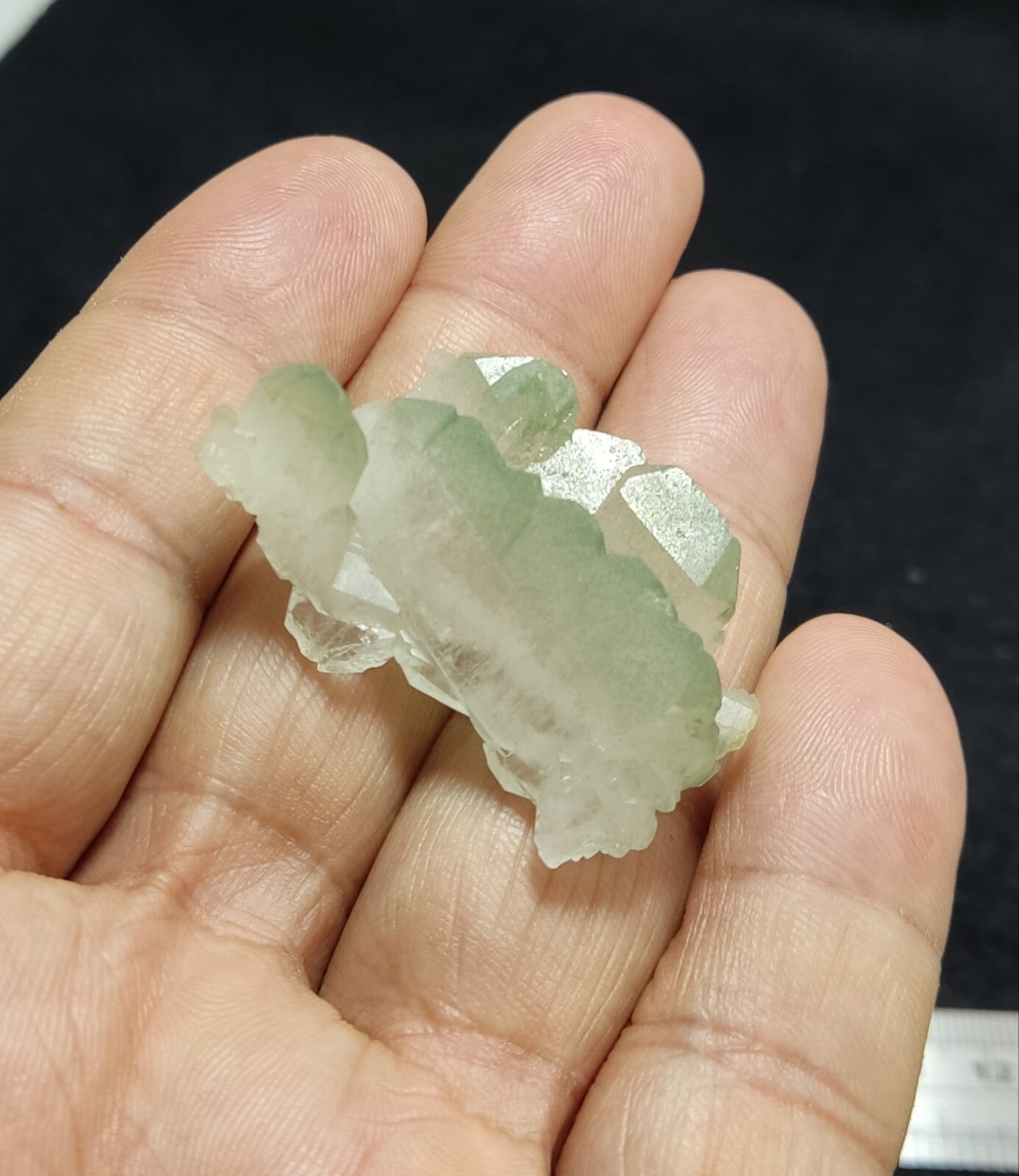 An Aesthetic specimen of Quartz cluster with chlorite spots 17 grams