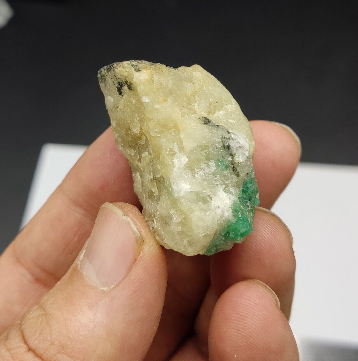 An Aesthetic miniature specimen of emerald in matrix 38 grams