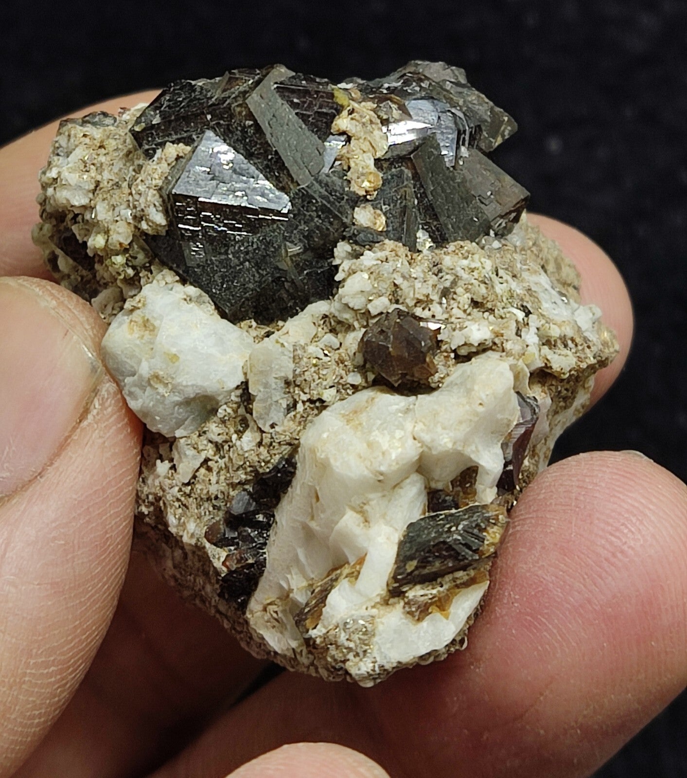 An amazing specimen of andradite garnet crystals cluster 61 grams