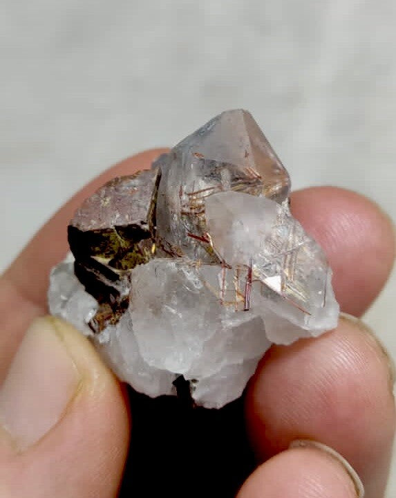 Natural Rutile Quartz Siderite Specimen 24 Grams.
