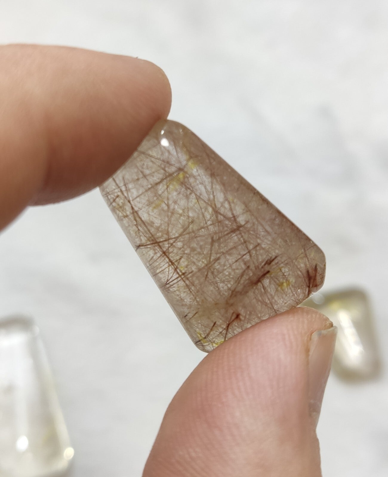 An amazing lot of Rutilated polished quartz tumbles 51 grams