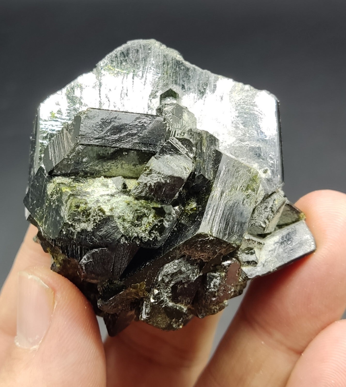 An Aesthetic Natural terminated epidote crystal specimen 115 grams