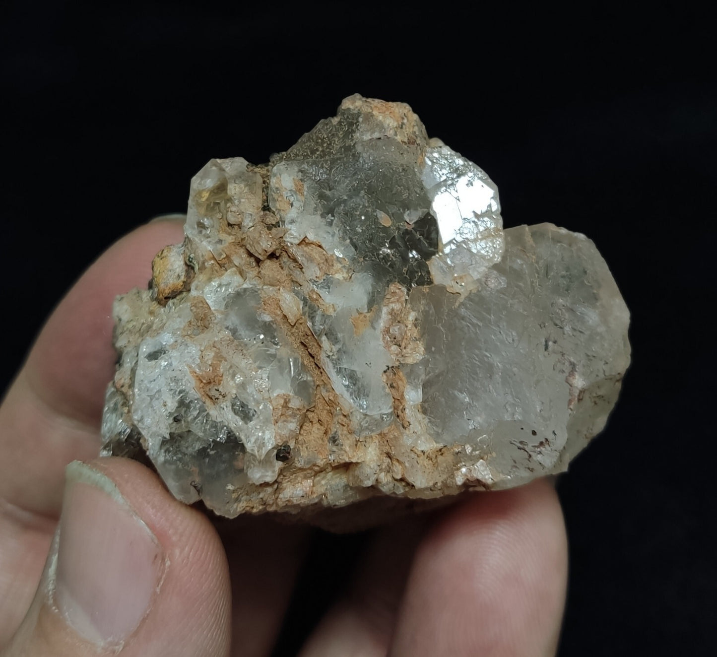 An Aesthetic terminated Quartz floater with aegirine inclusions 98 grams