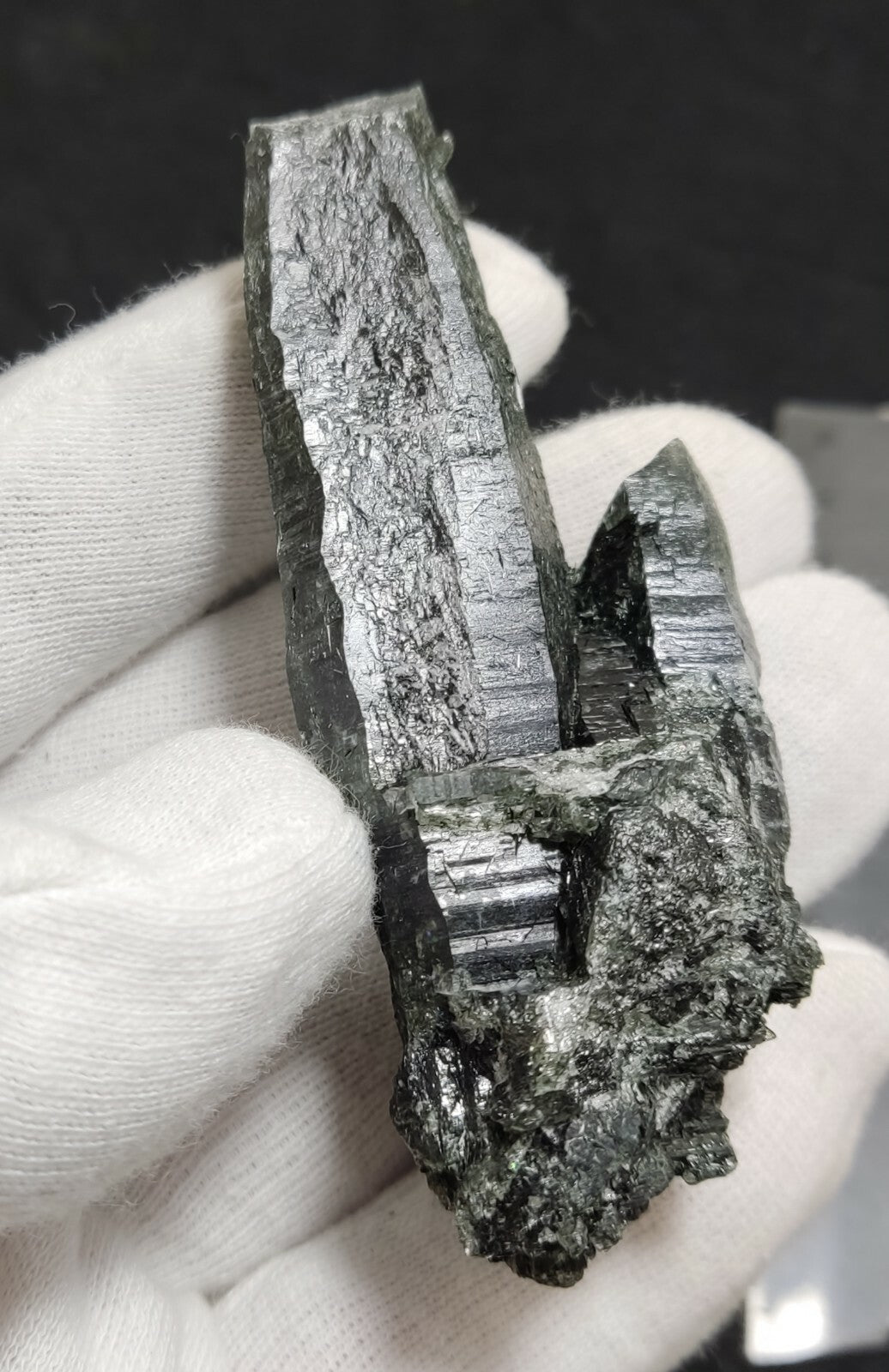 An Aesthetic Natural etched terminated Chlorite Quartz crystal specimen 75 grams