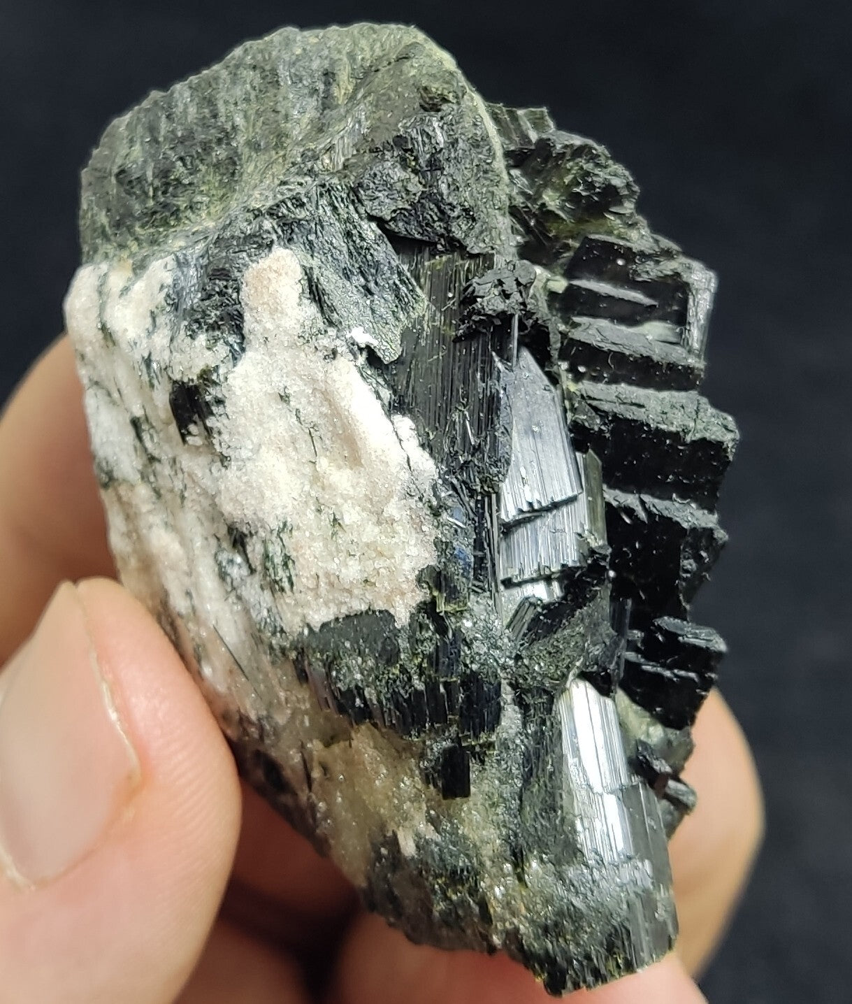 An aesthetic specimen of terminated aegirine crystal cluster 55 grams