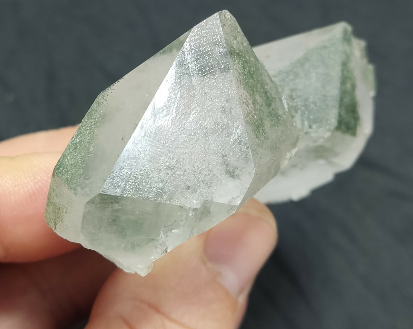 A very Aesthetic Natural beautifully terminated Chlorite Quartz crystal 82 grams