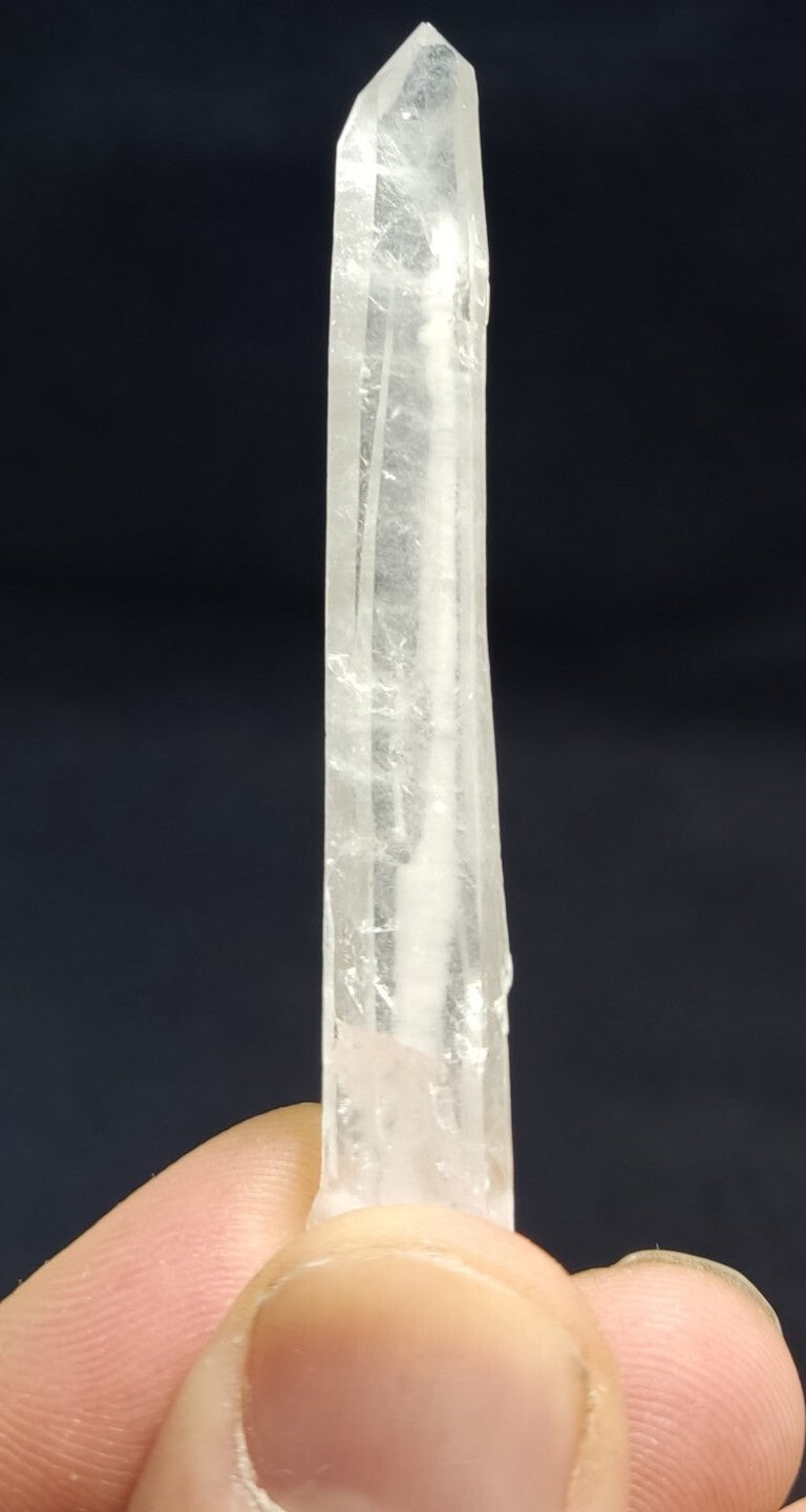 An Aesthetic elongated terminated specimen of Faden Quartz crystal 8 grams