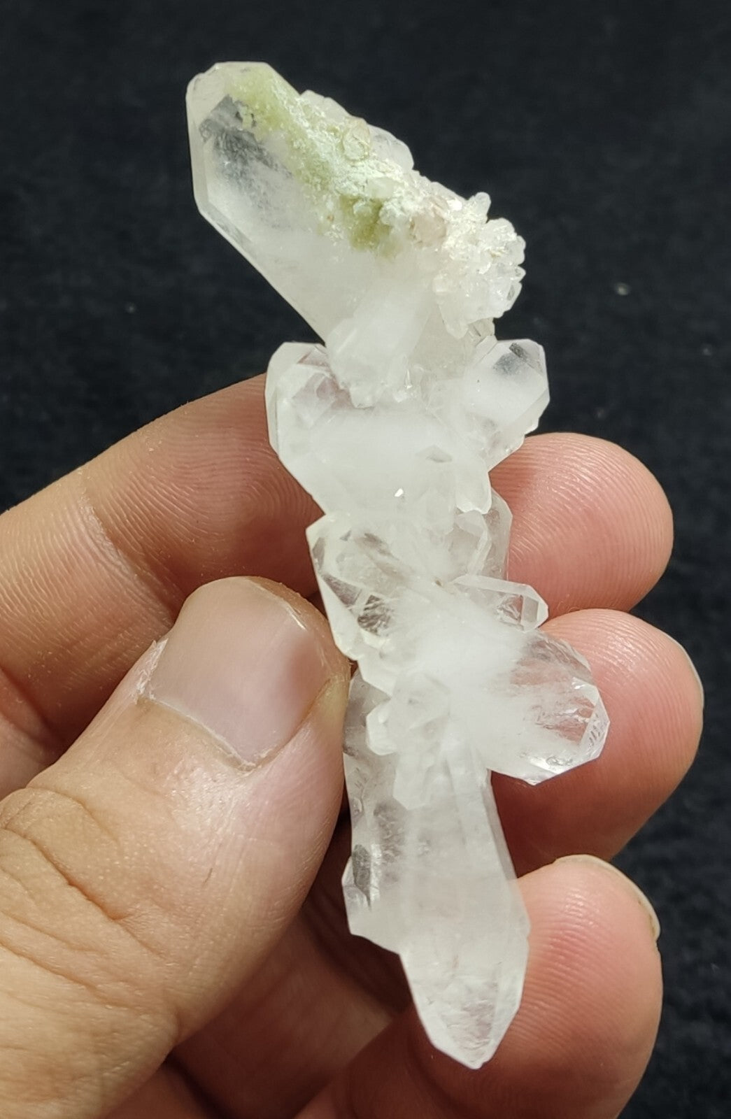 An Aesthetic specimen of Quartz cluster with chlorite spots 29 grams