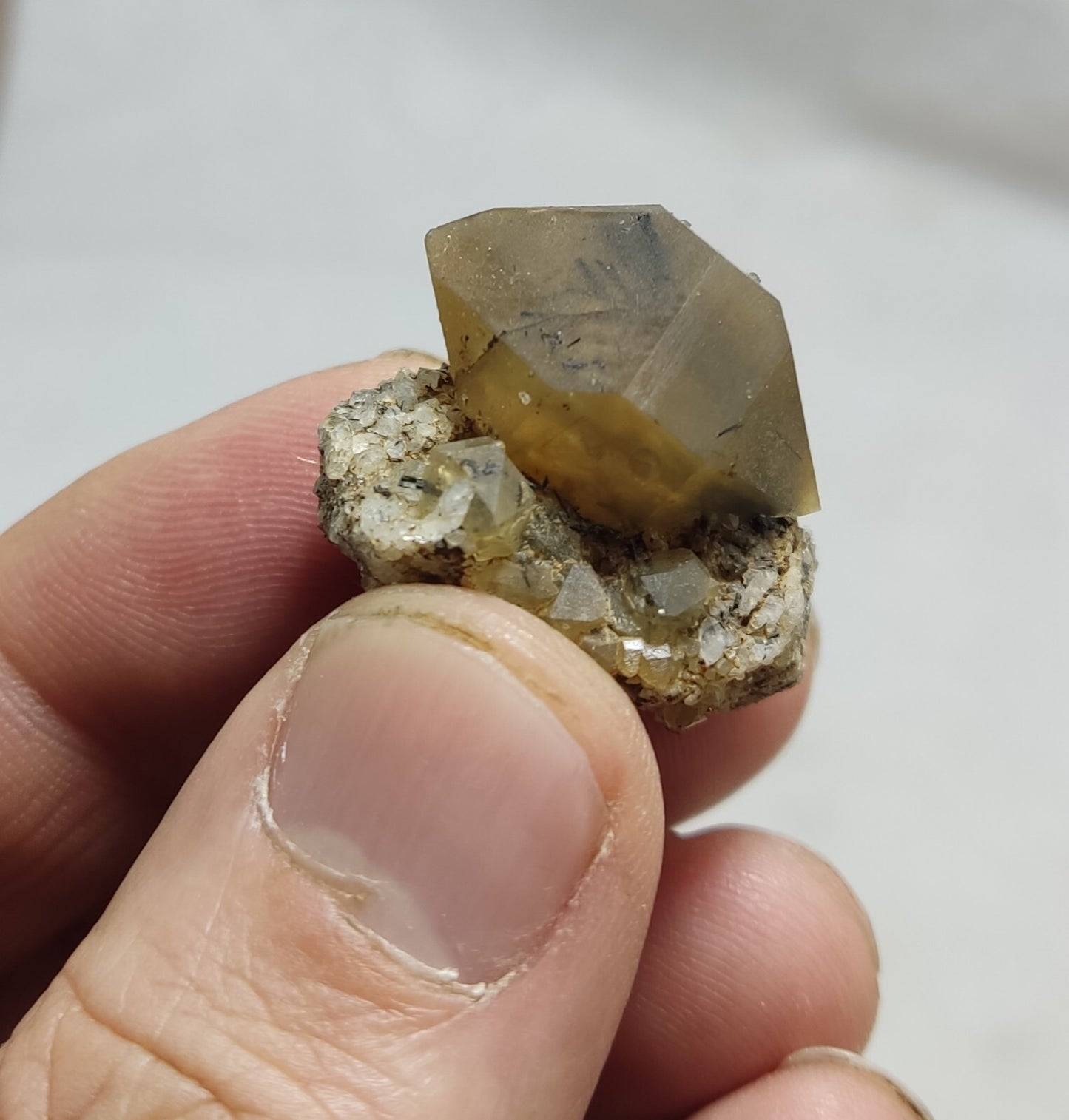 An aesthetic natural terminated astrophyllite Quartz crystal on matrix 15 grams