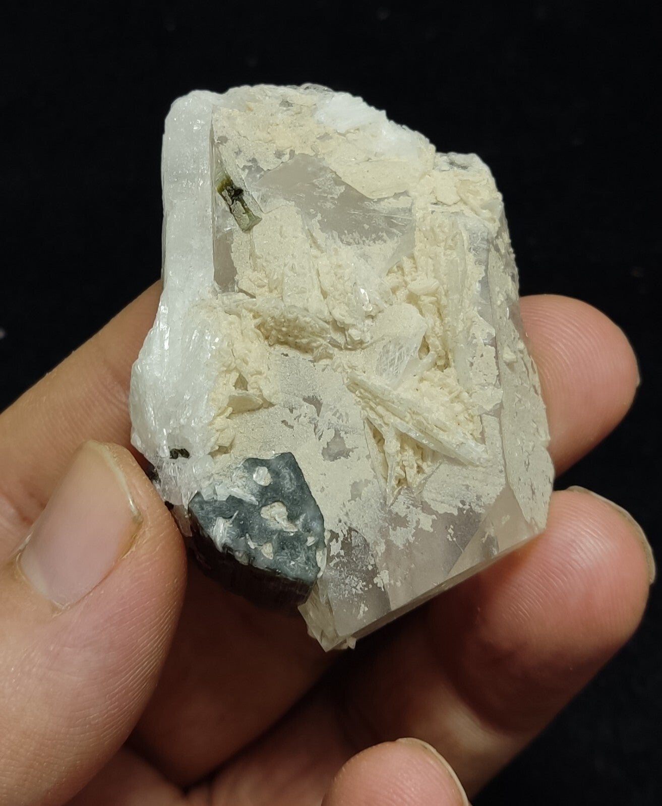 An Aesthetic Naturally terminated green tip tourmaline on matrix 48 grams