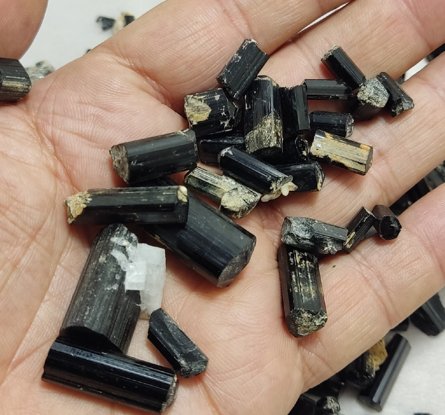 Natural black tourmaline crystals lot 170 grams