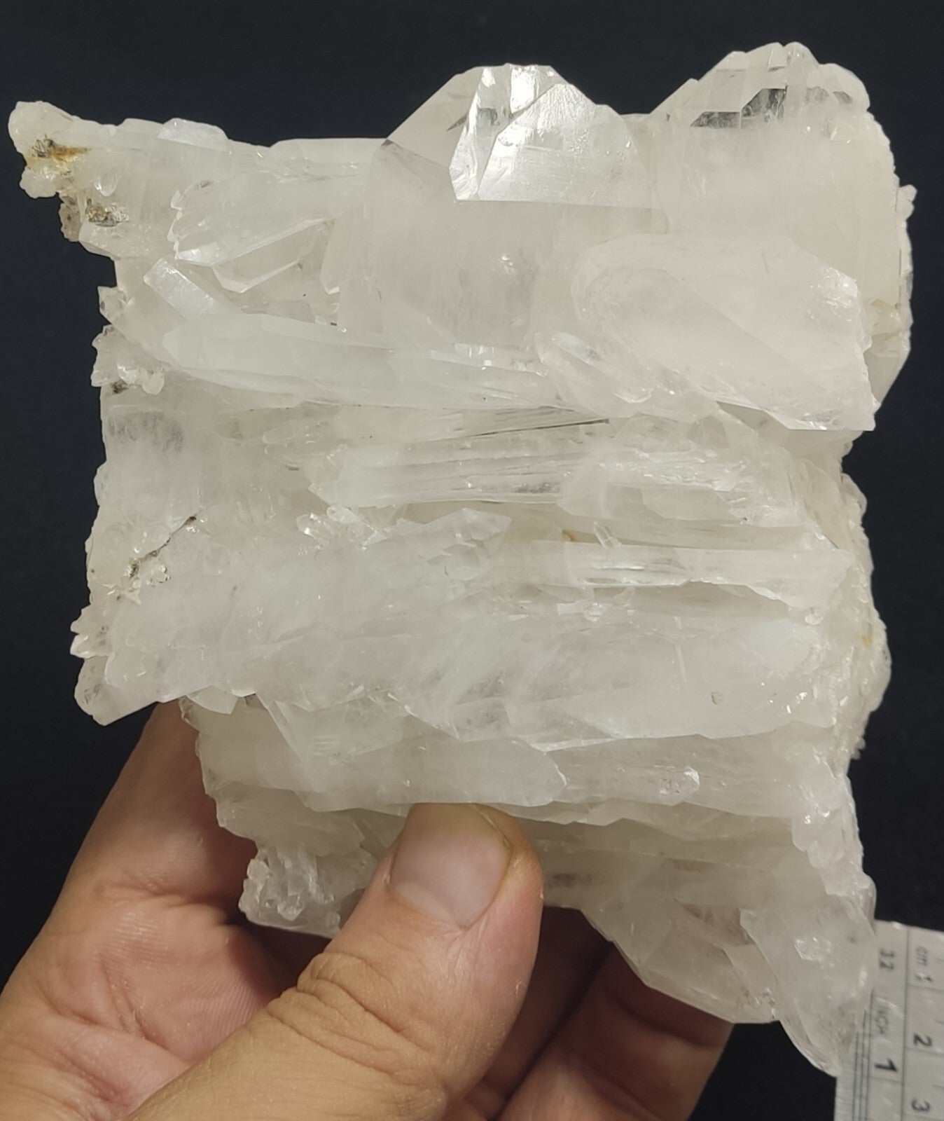 An aesthetic specimen of terminated faden Quartz crystals cluster 618 grams
