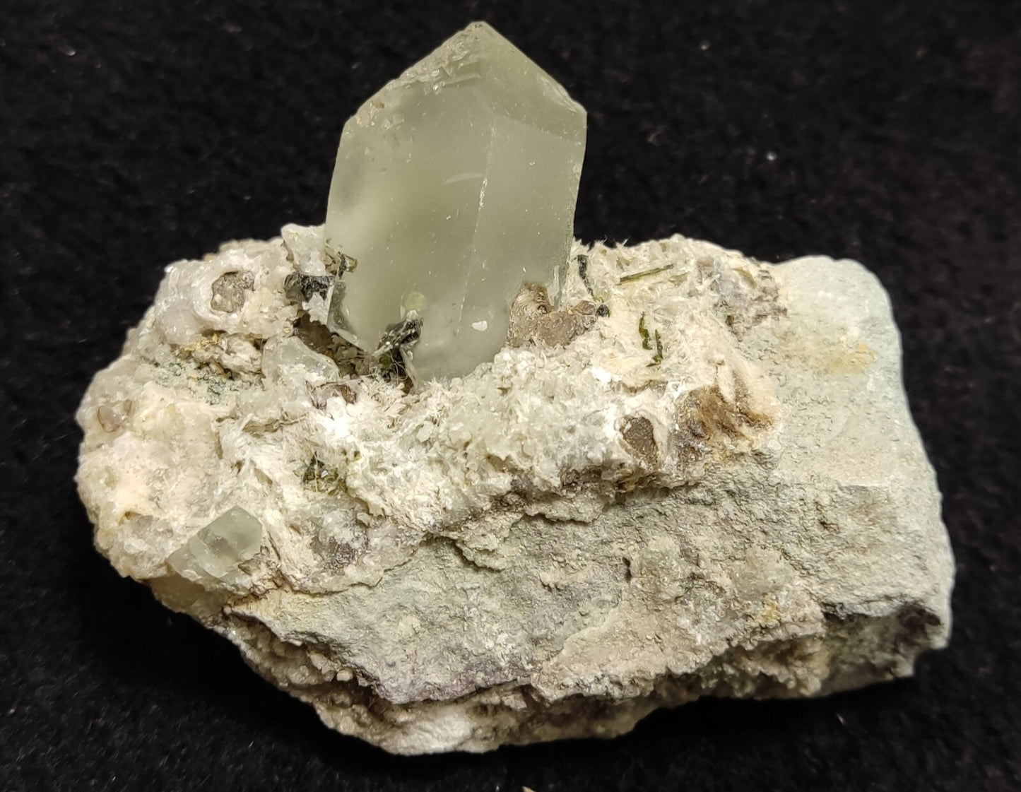 An Aesthetic specimen of quartz on matrix having light green inclusion 107 grams