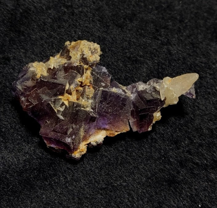 Small Purple Fluorite With Calcite 64 grams