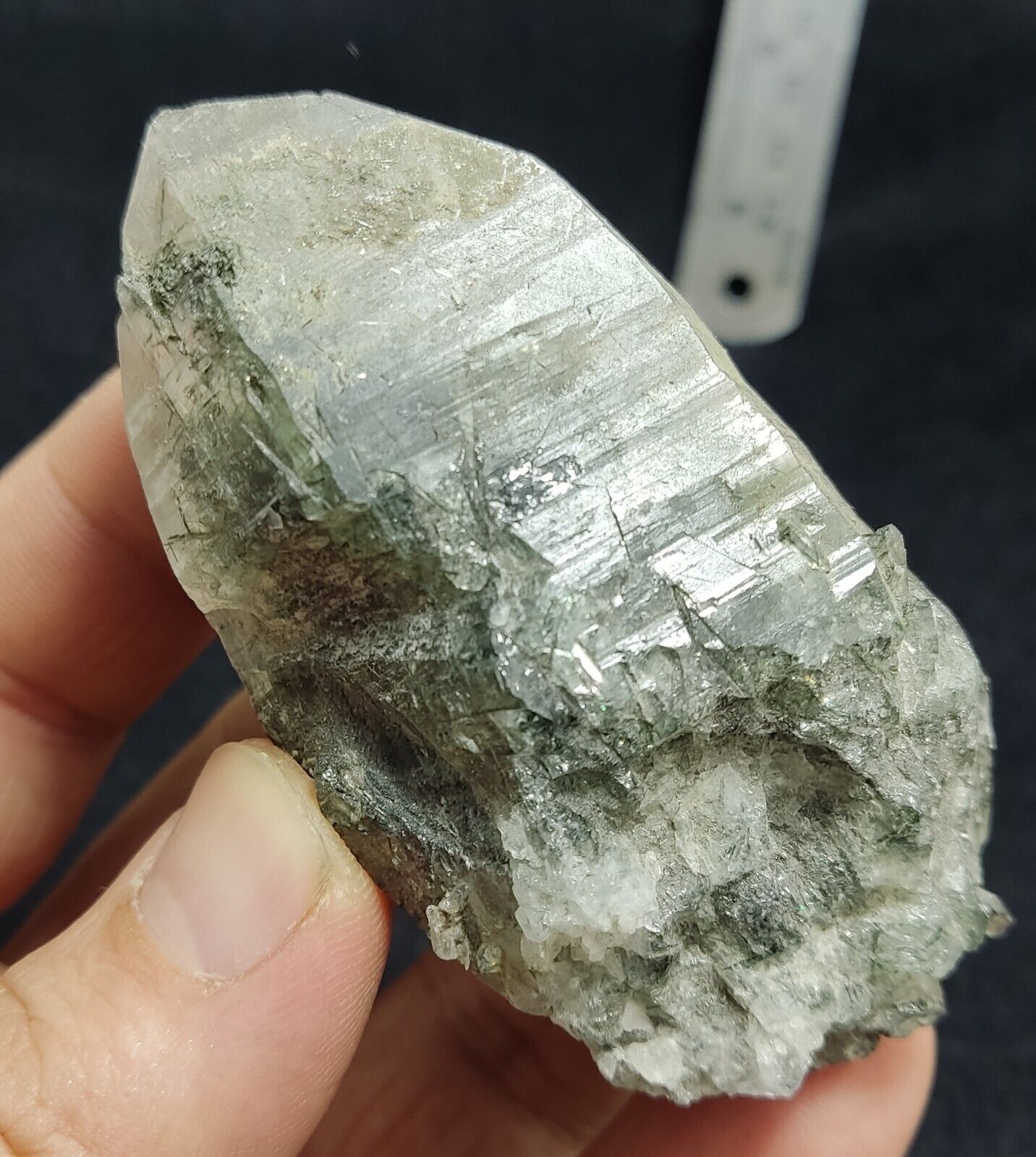 An Aesthetic Natural terminated chlorite quartz crystal 129 grams