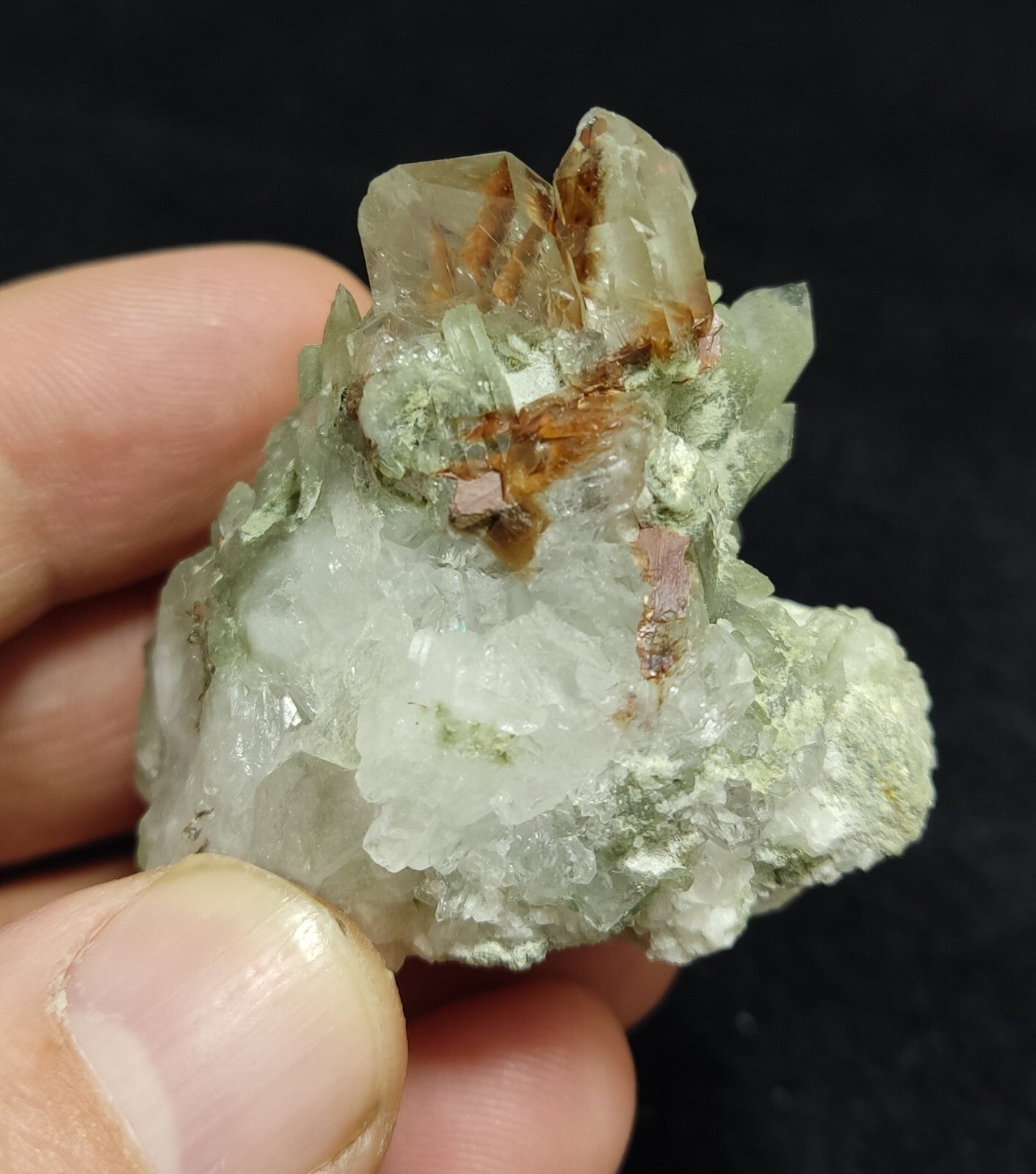 An Aesthetic terminated chlorite Quartz specimen with brookite 61 grams