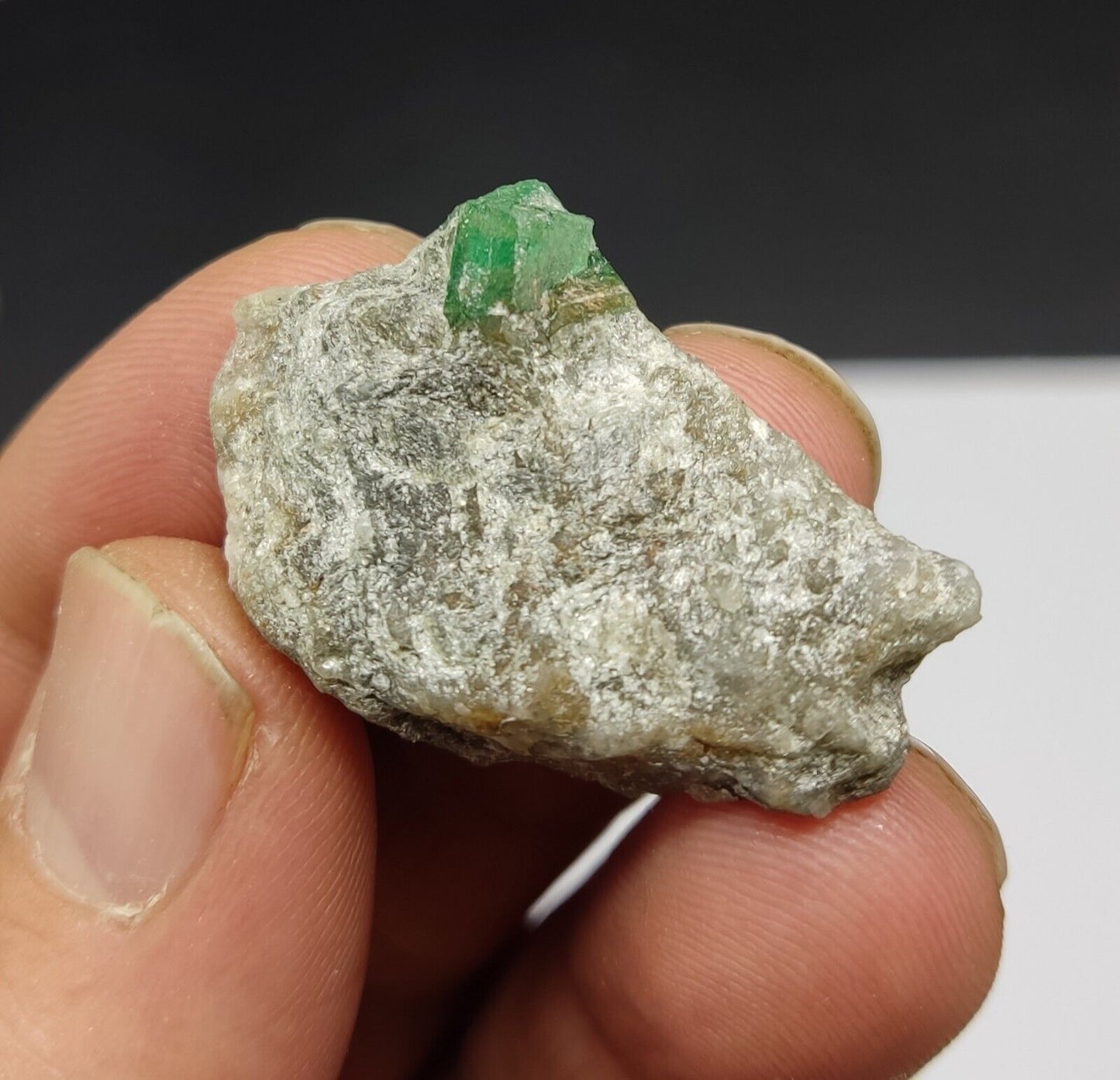 An Aesthetic miniature specimen of emerald in matrix 10 grams
