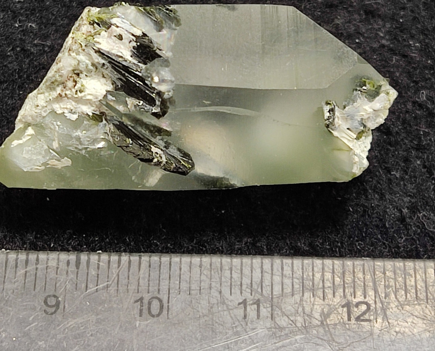 An aesthetic specimen of Epidote quartz cluster 21 grams