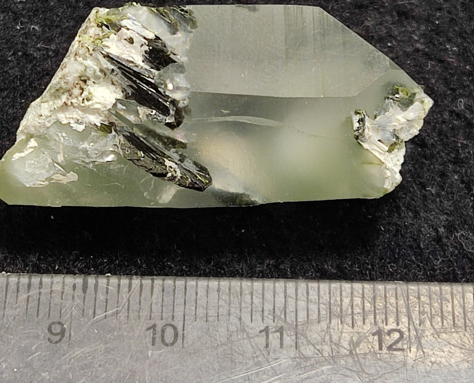 An aesthetic specimen of Epidote quartz cluster 21 grams