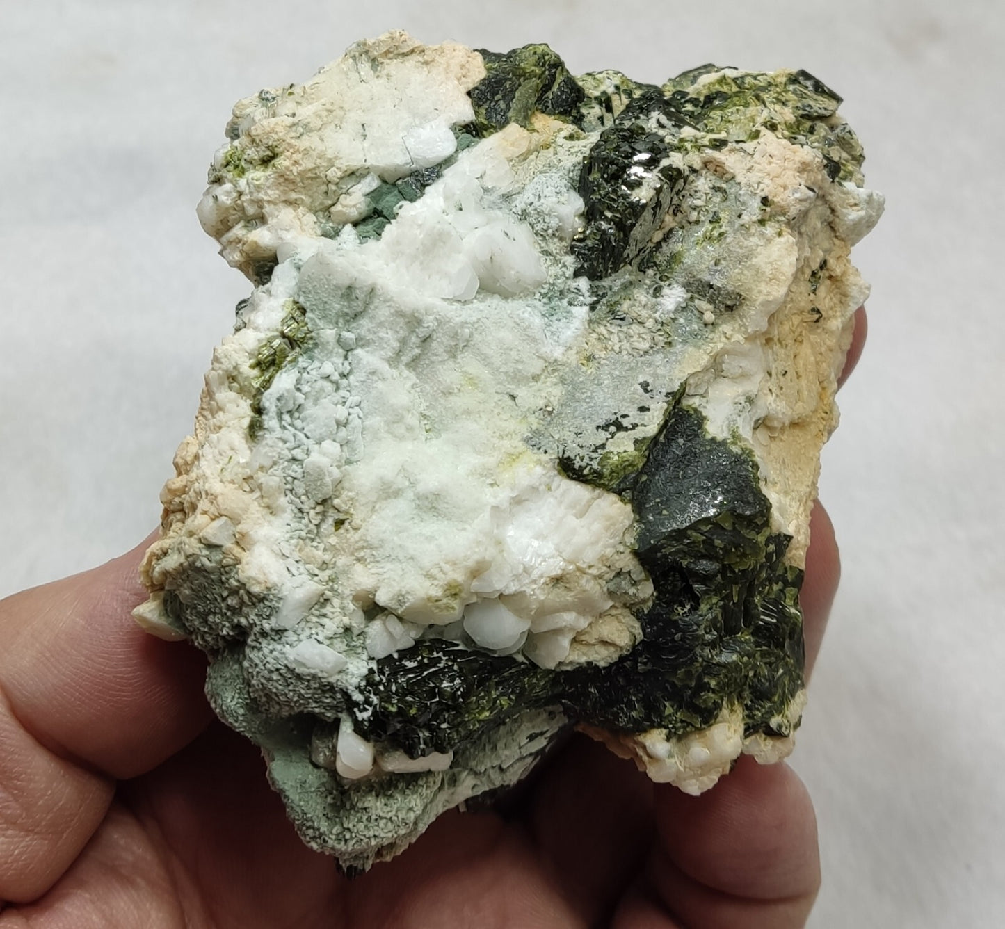 A very Aesthetic Naturally terminated specimen of epidote on matrix 416 grams