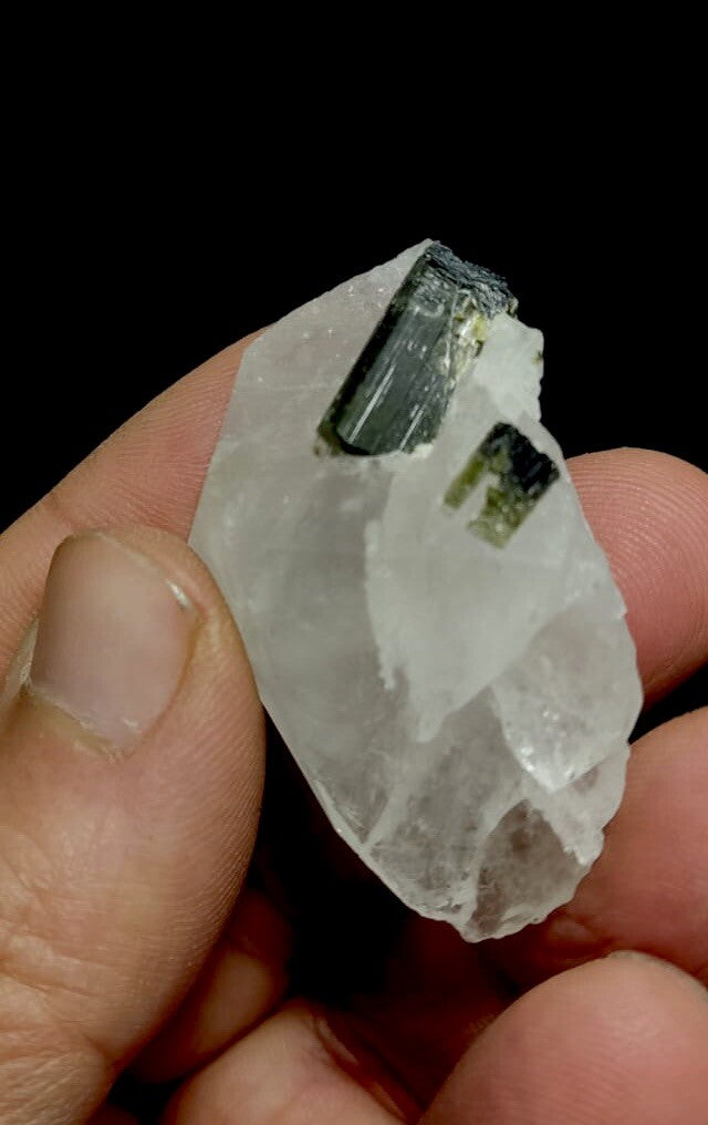 Natural Green Cap Tourmaline With Quartz 21 Grams.