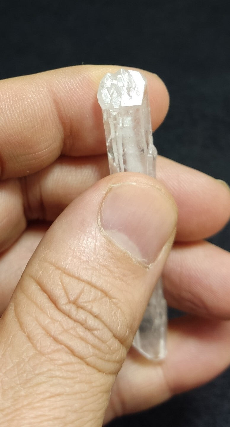An Aesthetic elongated terminated specimen of Faden Quartz crystal 8 grams