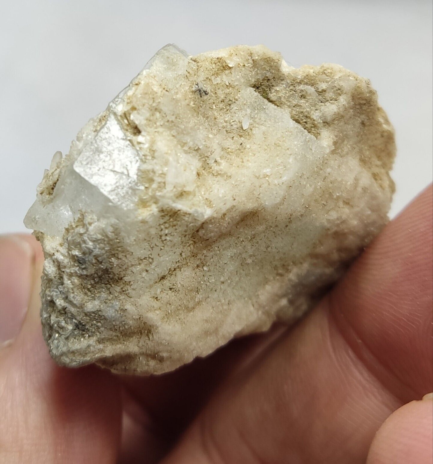 An Aesthetic specimen of beryl variety Goshenite crystal on matrix 43 grams