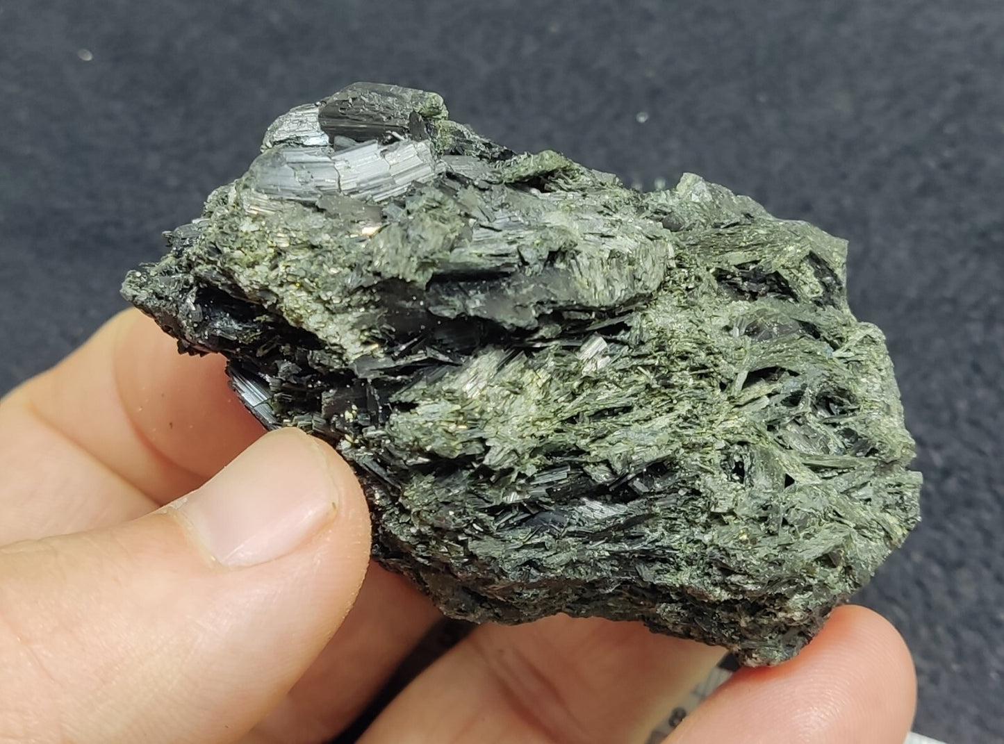 An aesthetic specimen of terminated aegirine crystal cluster 154 grams