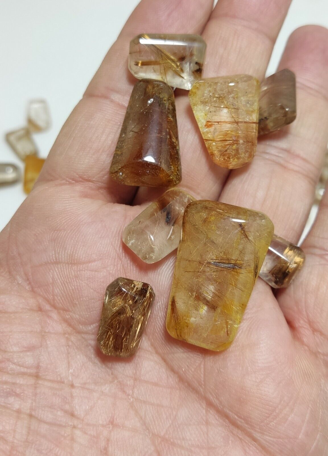 230 grams Rutilated polished quartz tumbles