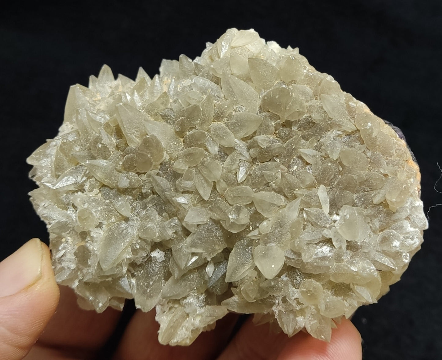 An Aesthetic Naturally terminated specimen of dogtooth calcite with fluorite 199 grams