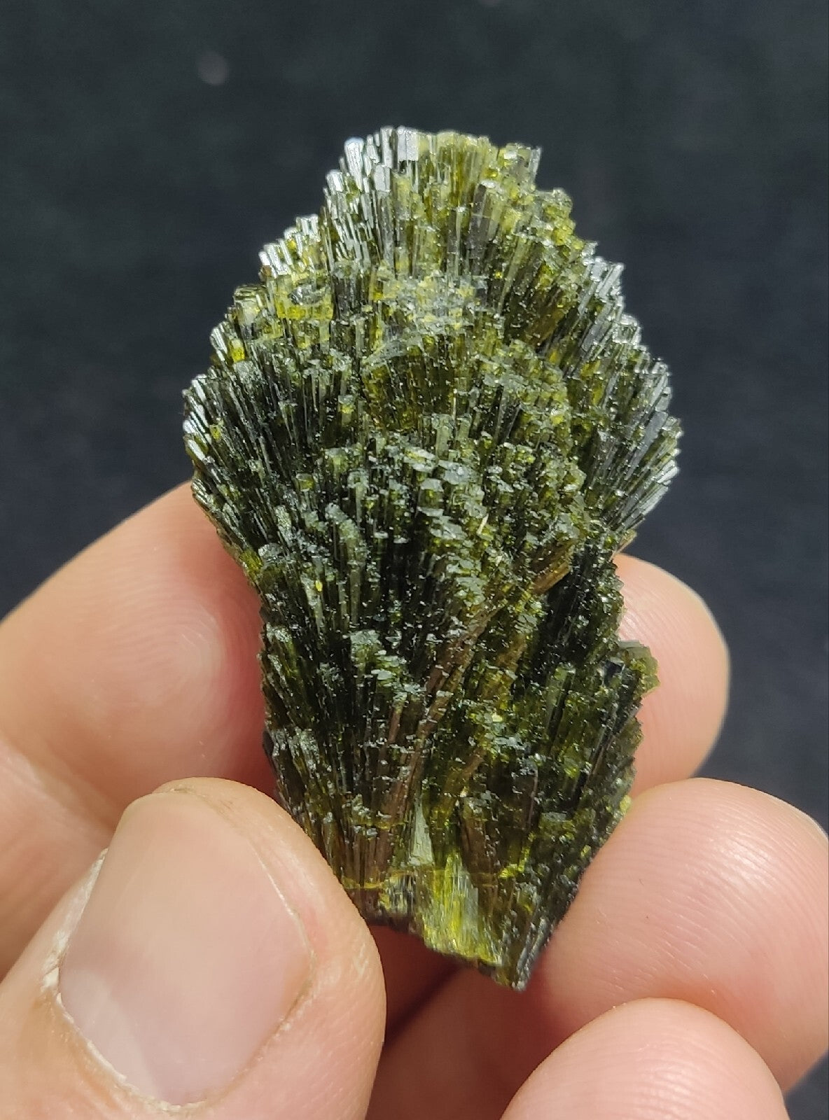 Single natural Epidote Crystal spray formations 21 grams
